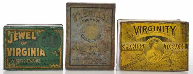 Appraisal: Lot of Square Corner Tobacco Tins Description Pre- lot includes