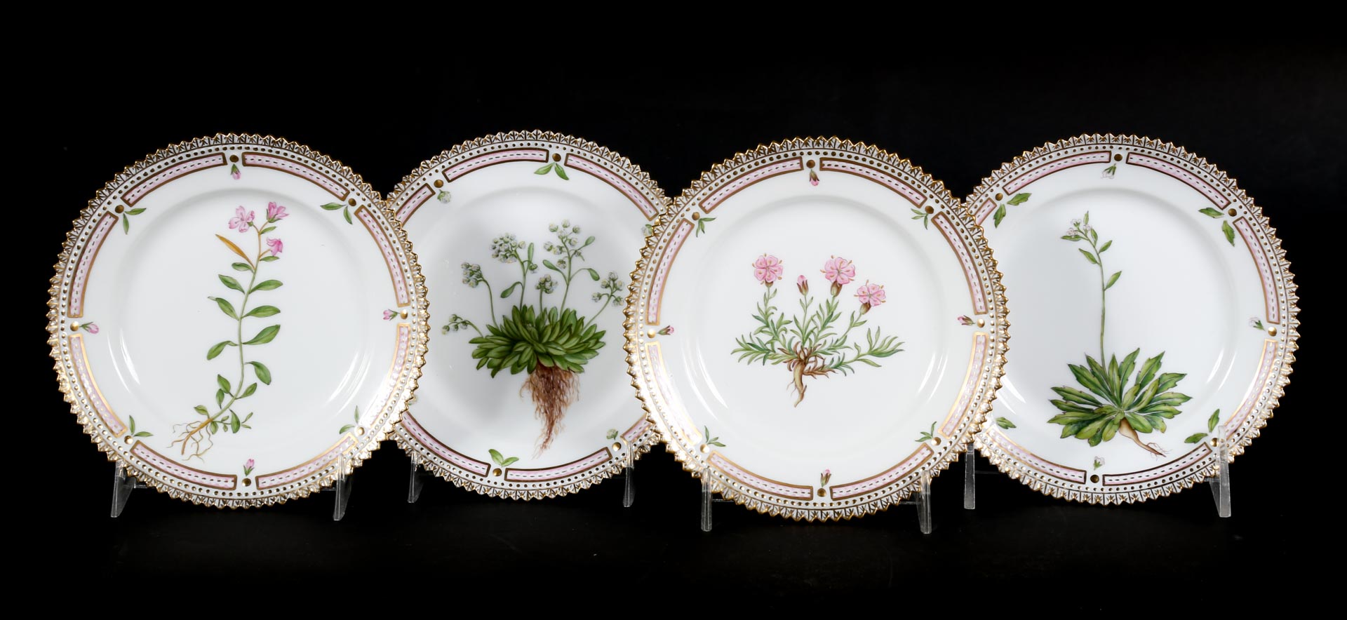 Appraisal: Royal Copenhagen Flora Danica bread plates sawtooth edge and floral