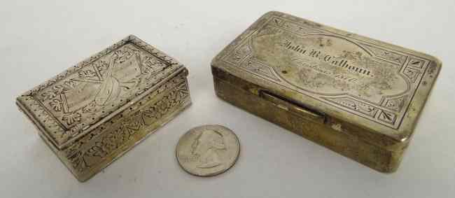 Appraisal: Lot sterling silver snuff boxes Grams total weight