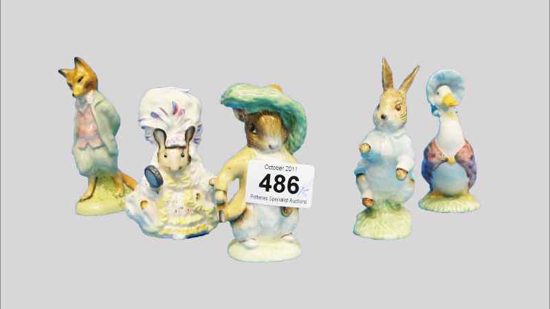 Appraisal: Royal Albert Beatrix Potter Figures Lady Mouse Benjamin Bunny Jemima