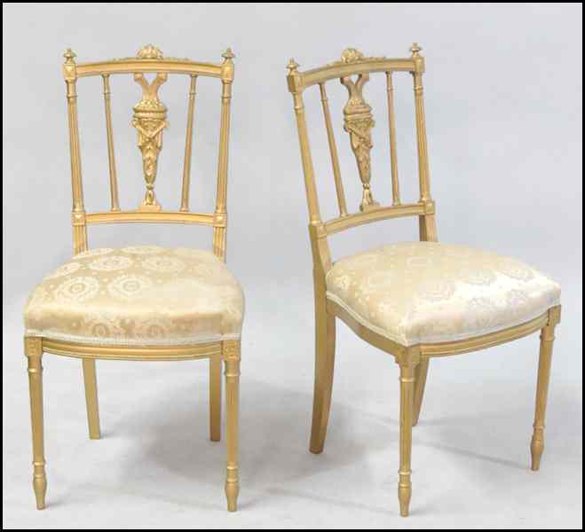 Appraisal: PAIR OF LOUIS XIV STYLE SIDE CHAIRS Height '' Condition