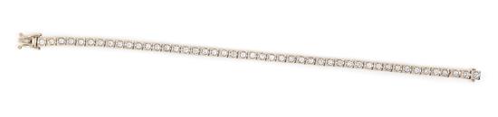 Appraisal: Sale Lot An Karat White Gold and Diamond Line Bracelet