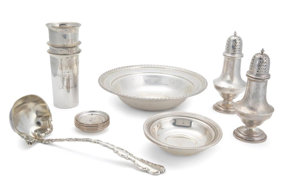 Appraisal: A group of American sterling silver table objects Late th