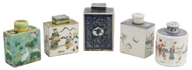 Appraisal: lot of Chinese porcelain tea caddies with covers approx h