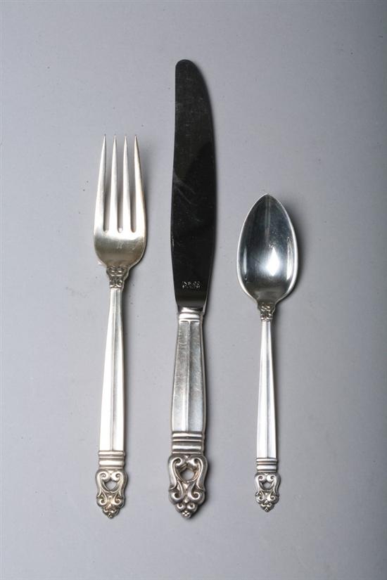 Appraisal: -PIECE INTERNATIONAL STERLING SILVER FLATWARE SERVICE Royal Danish pattern Service