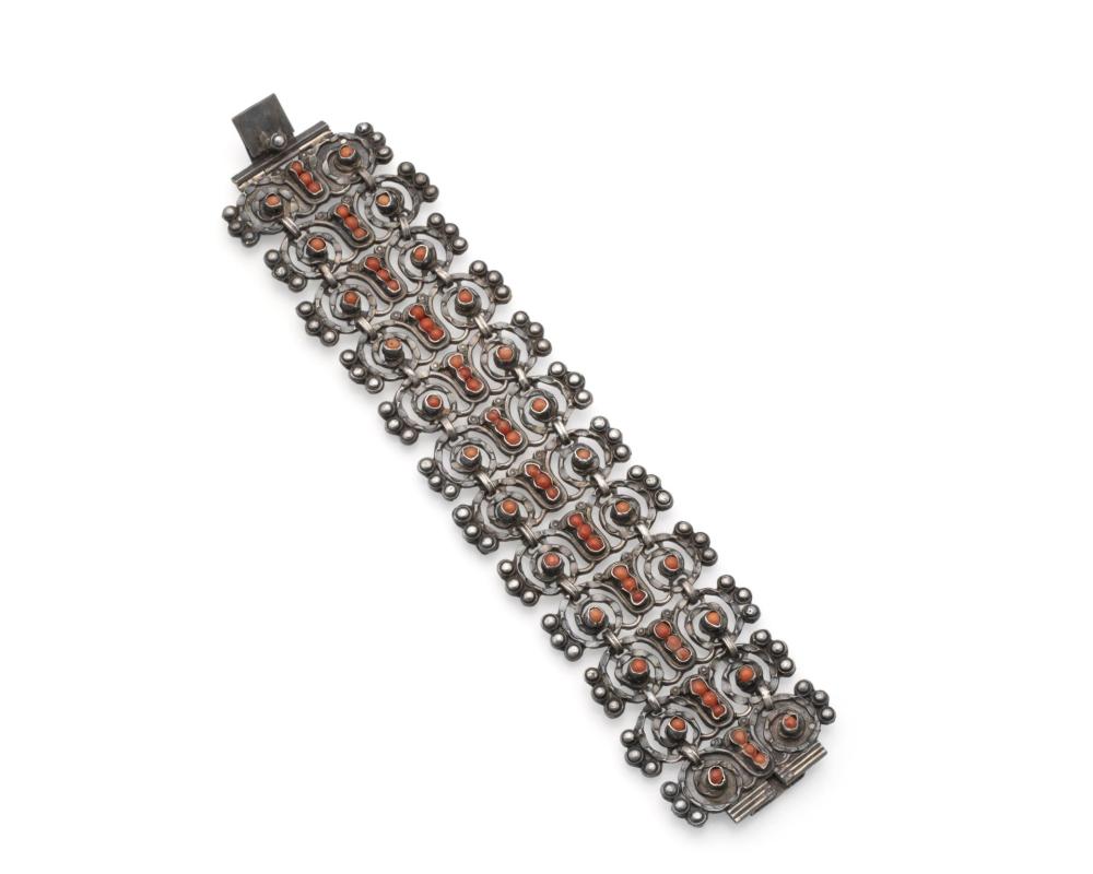 Appraisal: A Matl coral and sterling silver bracelet - Mexico City