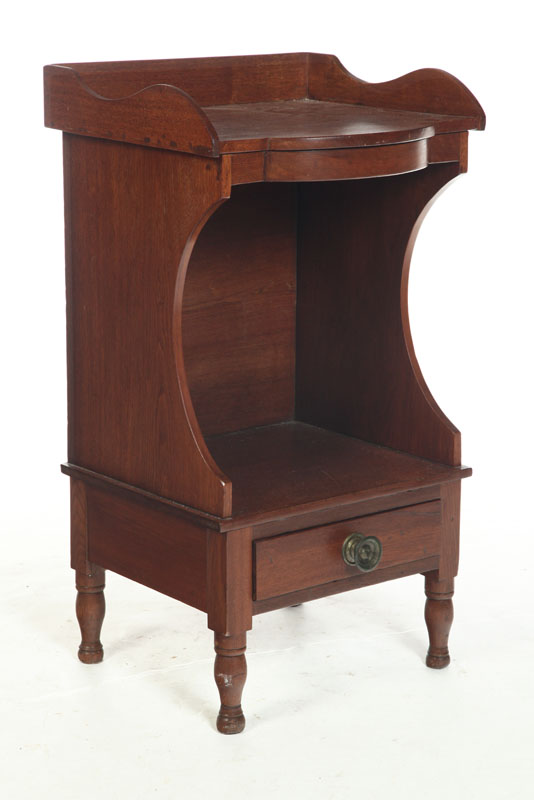 Appraisal: SHERATON WASH STAND American th century walnut with poplar secondary