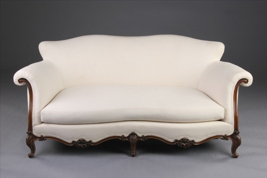 Appraisal: FRENCH LOUIS XV STYLE SOFA th century Serpentine padded back