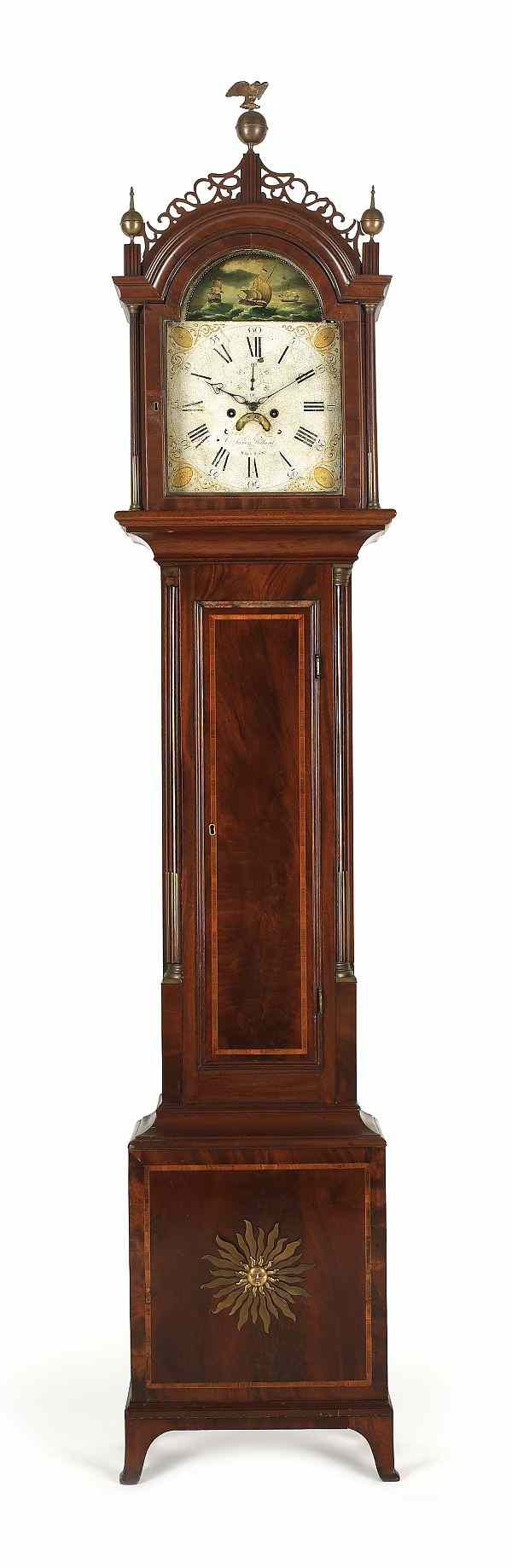 Appraisal: Massachusetts Federal mahogany tall case clock ca with a Roxbury