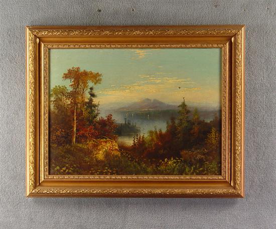 Appraisal: Oil on Canvas Western Landscape Anonymous Mountain lake in the