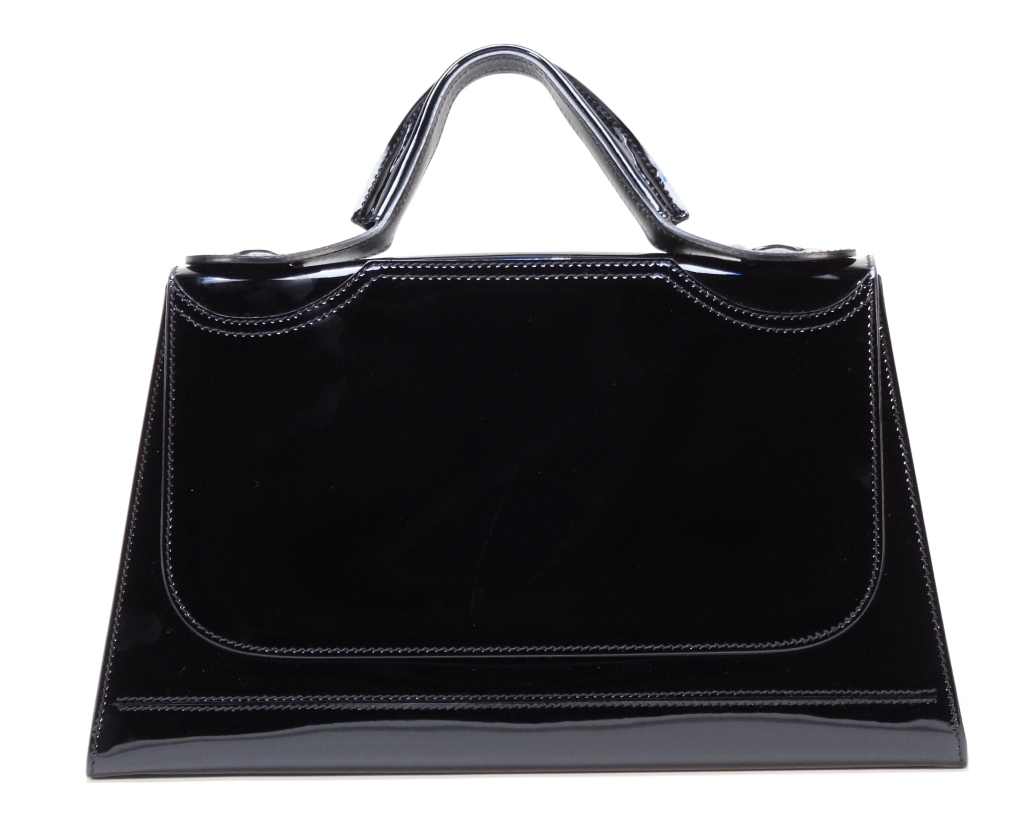 Appraisal: FENDI BLACK PATENT LEATHER HANDBAG Single handled structured patent leather