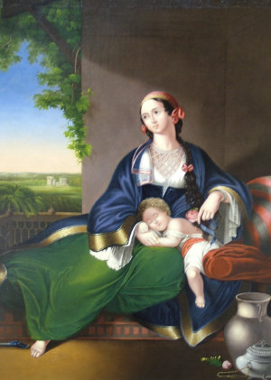 Appraisal: Follower of Pietro Longhi - - Mother and child on