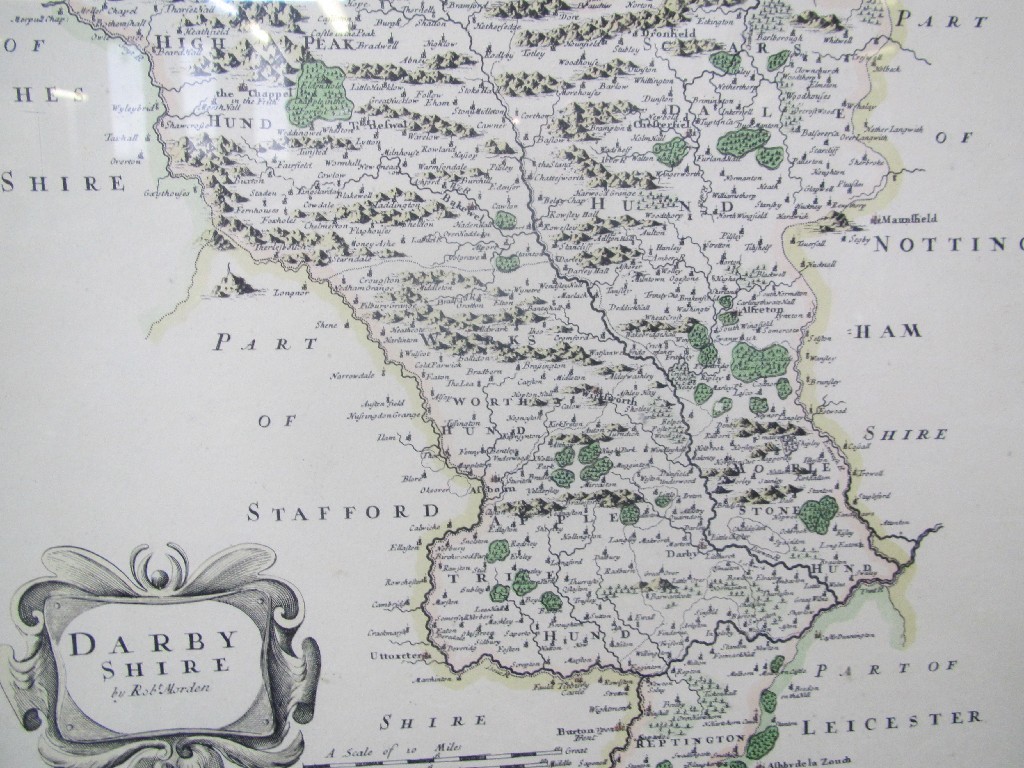 Appraisal: Lot comprising three framed maps Derbyshire Leicestershire and Nottinghamshire