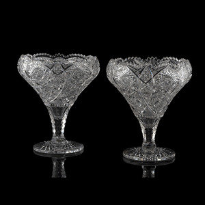 Appraisal: A Pair of Brilliant-Period Cut Glass Tazze Height inches Property