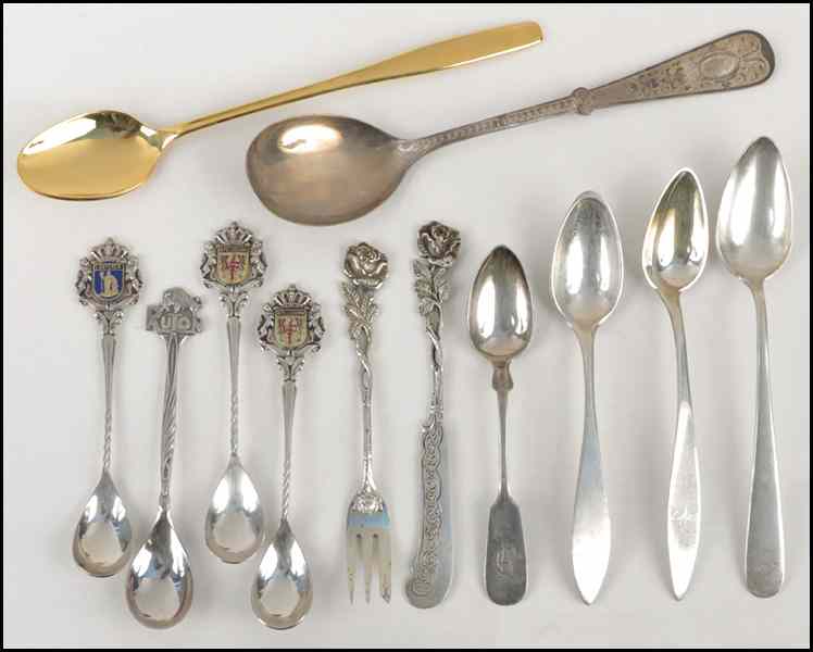 Appraisal: SET OF EIGHT SILVER FORKS Together with a set of