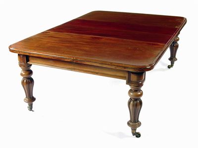 Appraisal: A Victorian mahogany extending dining table the moulded edge top