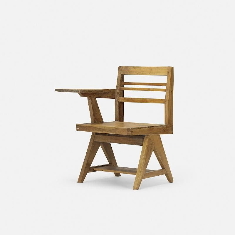 Appraisal: Pierre Jeanneret writing chair from Punjab University Chandigarh Pierre Jeanneret