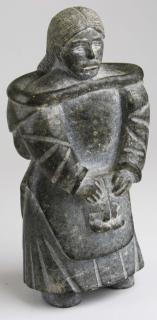 Appraisal: Inuit soapstone carving of a woman with mittens signed mi