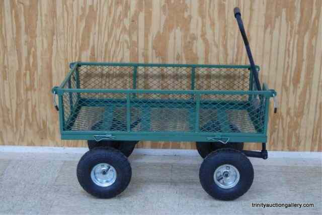 Appraisal: Large Green Garden Cart w Pneumatic TiresThis is a very