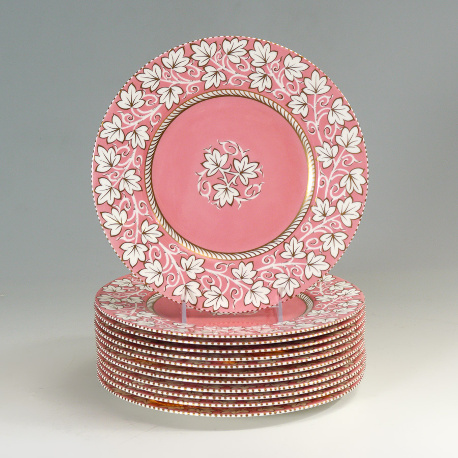 Appraisal: SET OF WEDGWOOD CHINA SERVICE PLATES Pattern pink with subtle