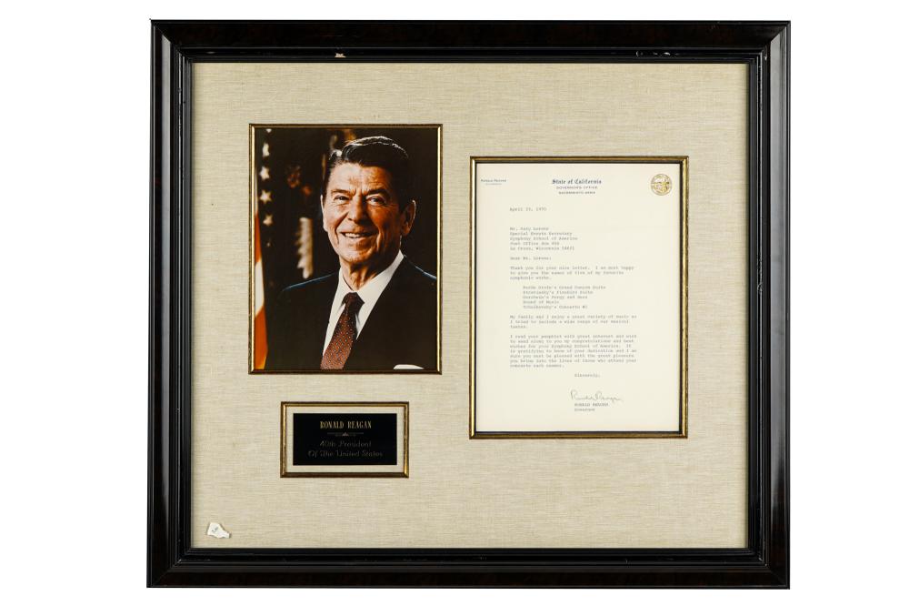 Appraisal: RONALD REAGAN - SIGNED LETTERApril Governor's Office Sacramento California letter