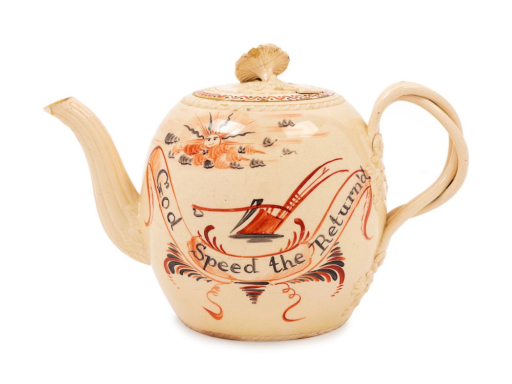 Appraisal: A Leeds Creamware Teapot A Leeds Creamware Teapot Circa the