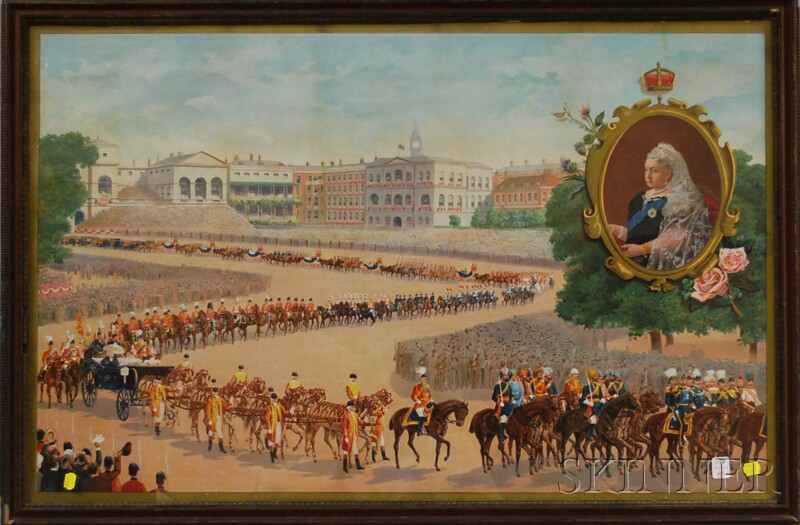 Appraisal: Framed Commemorative Queen Victoria's Diamond Jubilee Procession Chromolithograph sight size