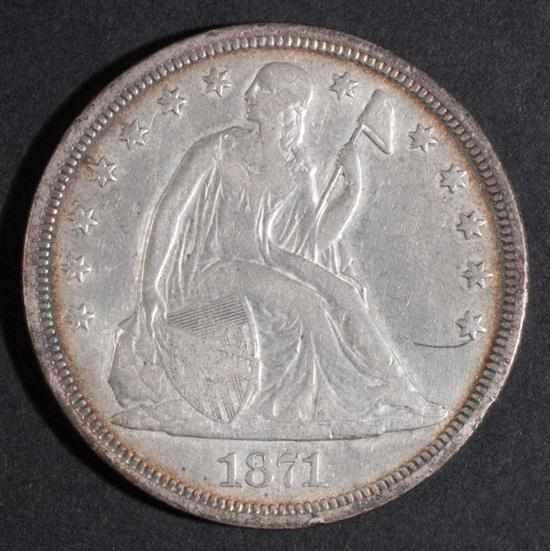 Appraisal: United States seated Liberty type silver dollar VF- Estimate -