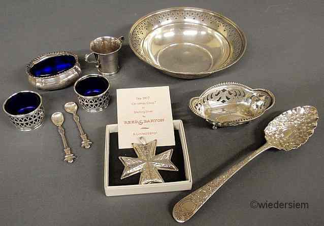 Appraisal: Group of English silver and sterling silver table articles to