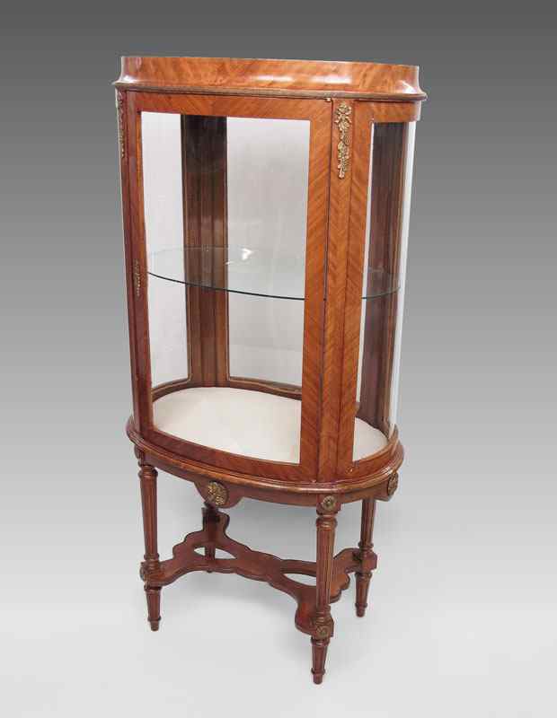 Appraisal: FRENCH CURIO DISPLAY CABINET Glass front back and curved glass