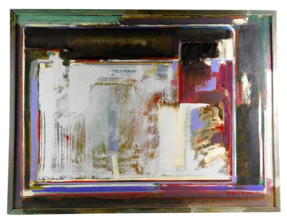 Appraisal: Robert Dublac American - oil on board Return abstracted composition