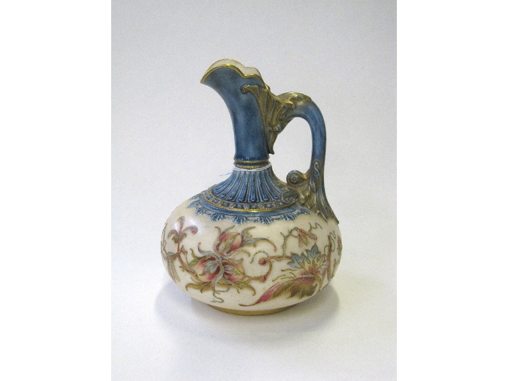 Appraisal: Royal Worcester jug the cream ground with blue spout ad