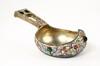 Appraisal: RUSSIAN KOVSH - Miniature Russian Kovsh gilded silver with enameled