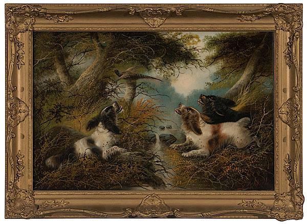 Appraisal: SPANIELS PUTTING PHEASANT UP AFTER GEORGE ARMFIELD BRITISH - th