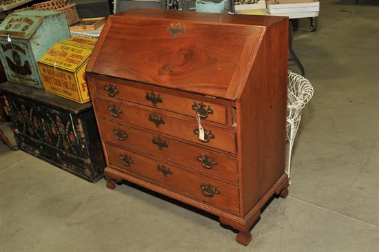 Appraisal: SLANT LID DESK Walnut with poplar secondary and dovetailed construction