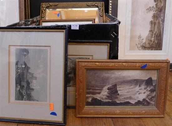 Appraisal: A GROUP OF ASSORTED WORKS INCLUDING ENGRAVINGS A MIRROR IN