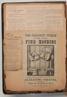 Appraisal: Houdini Harry Massive Scrapbook Compiled by Houdini Of His Own