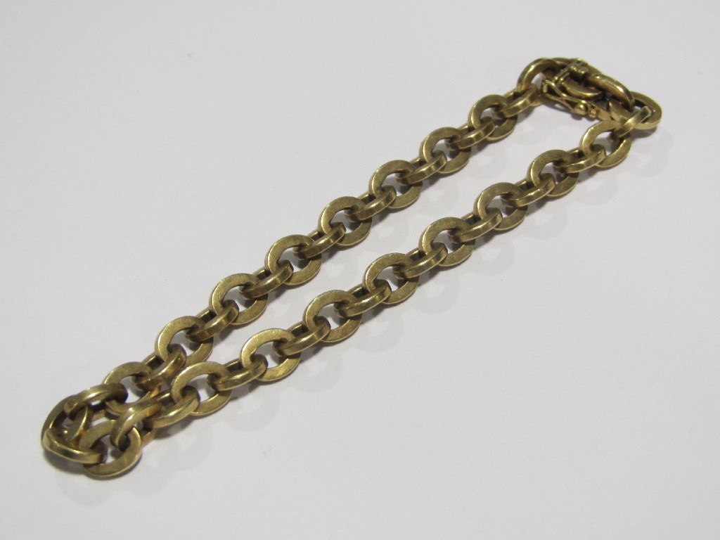 Appraisal: Fourteen carat gold belcher link bracelet Approximately gms