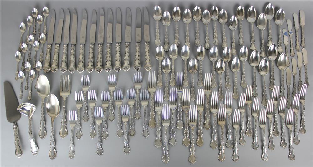 Appraisal: GORHAM SILVER STRASBOURG FLAT TABLE SERVICE including dinner knives butter