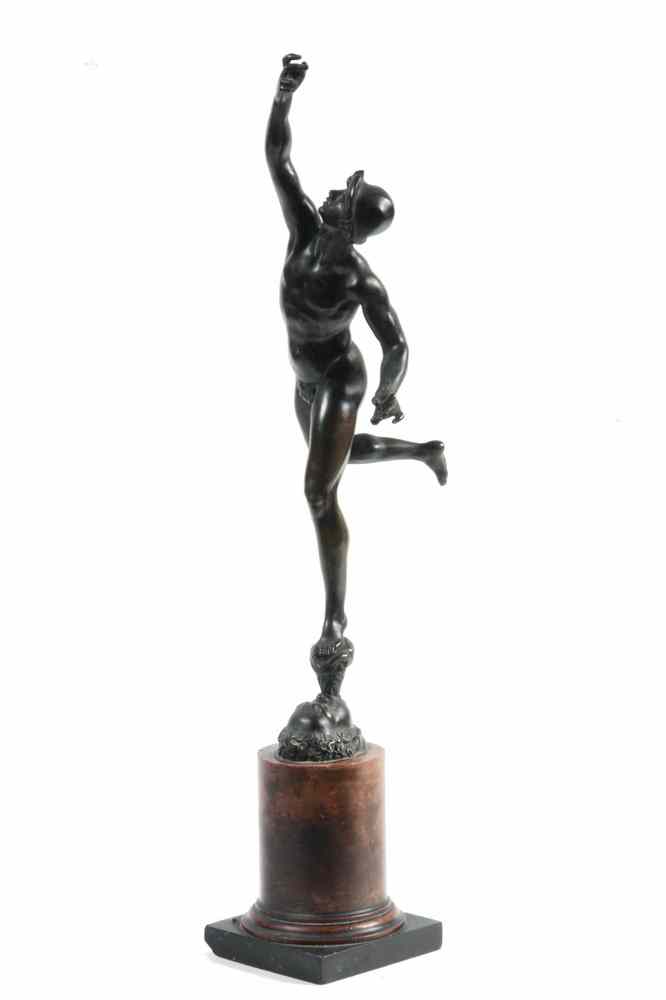 Appraisal: BRONZE SCULPTURE - Ca Grand Tour Copy of Running Mercury