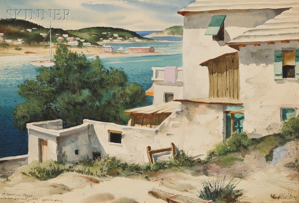 Appraisal: Henry Martin Gasser American - Bermudian Scene Signed and inscribed