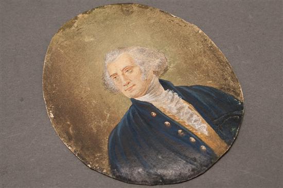 Appraisal: Anglo American th century Portrait miniature of a gentleman gouache