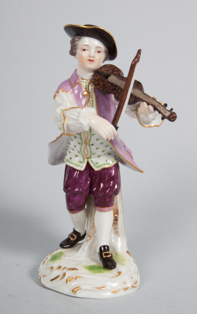 Appraisal: Meissen porcelain figure of a youthful fiddler early th century