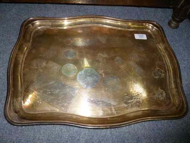 Appraisal: A RECTANGULAR SILVER PLATED TRAY from The Savoy Hotel wide