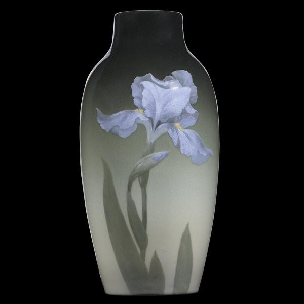 Appraisal: ALBERT VALENTIENROOKWOODTall Iris glaze vase Minimal crazingFlame mark B A