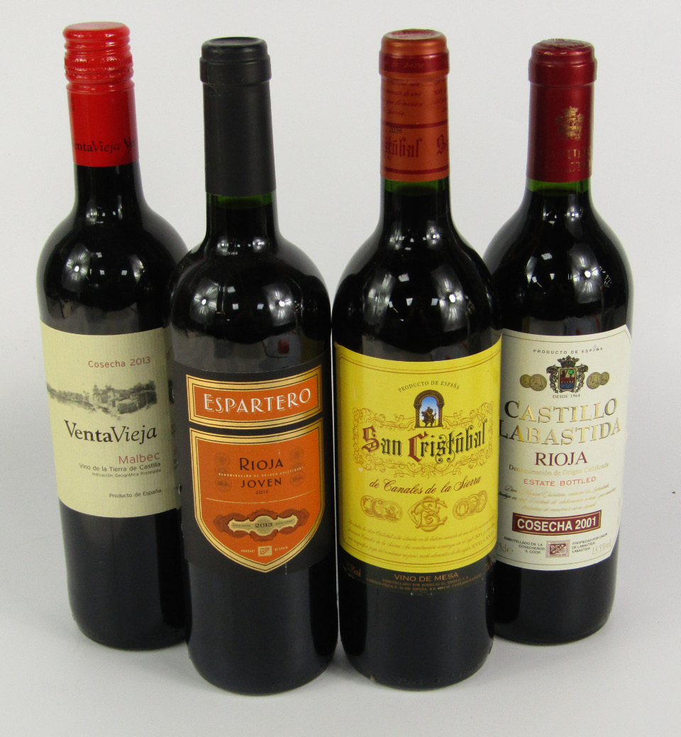 Appraisal: Four bottles of Spanish red wine comprising San Cristobal de