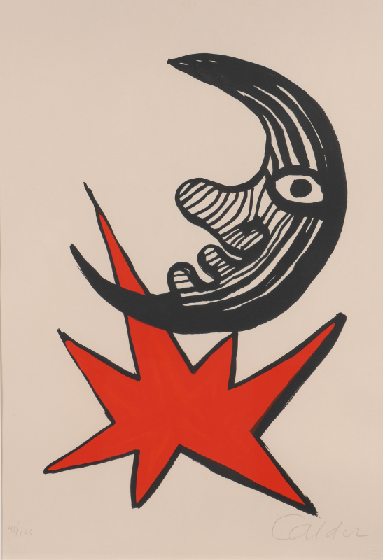 Appraisal: CALDER Alexander American - ''Moon and Red Star'' Lithograph sight