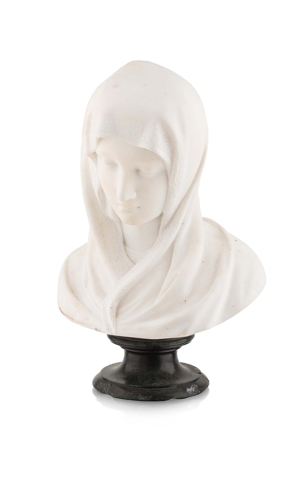 Appraisal: ITALIAN WHITE MARBLE BUST OF THE VIRGIN MARY TH CENTURY