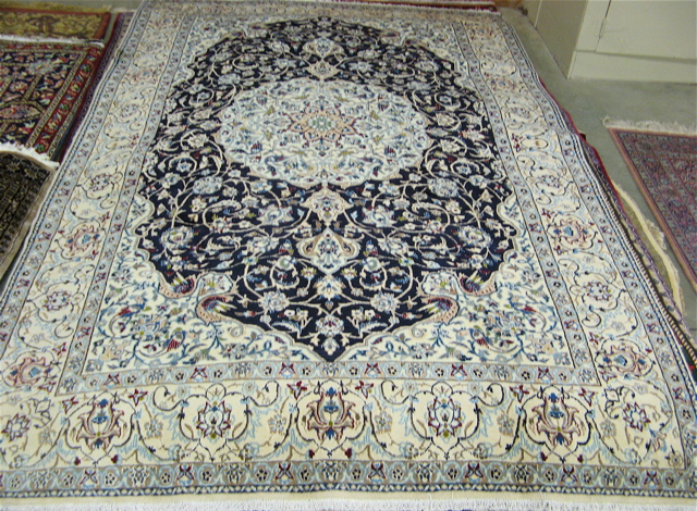 Appraisal: PERSIAN SILK AND WOOL NAIN CARPET ' x '