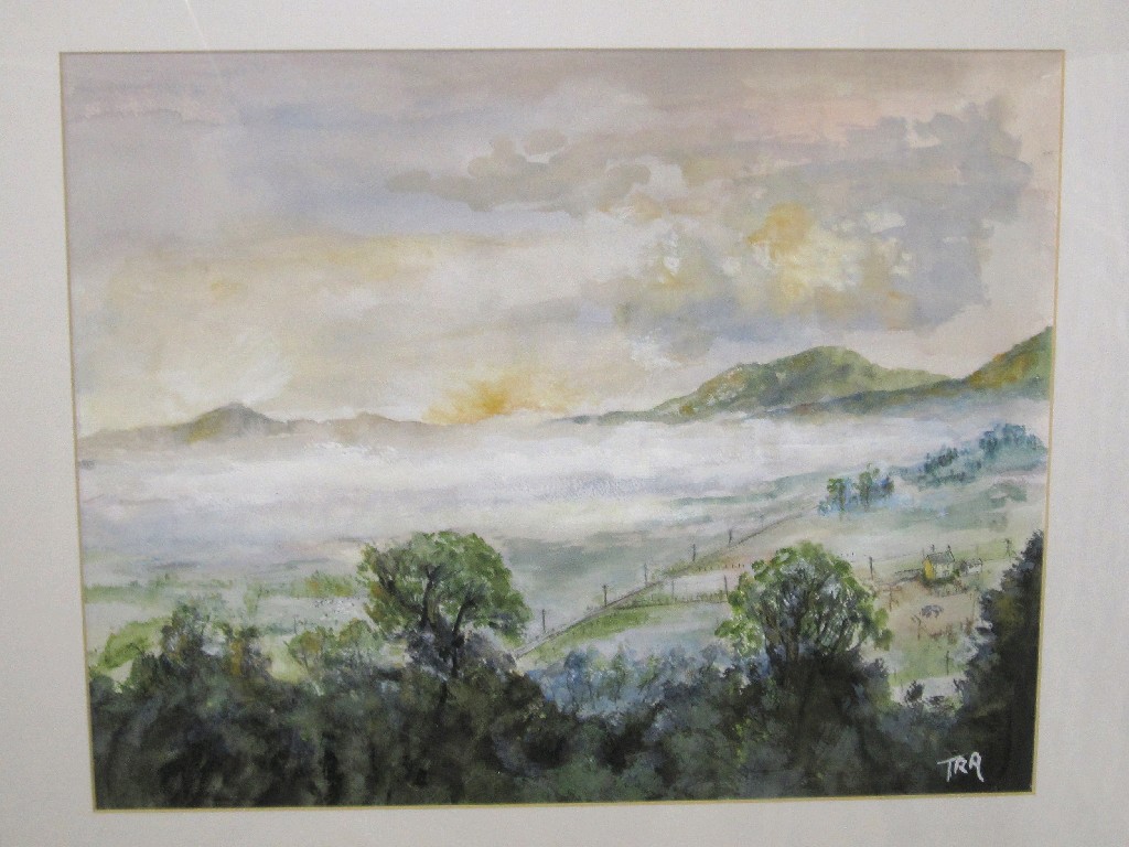 Appraisal: THOMAS R ALLISON Watercolour 'Perthshire Dawn' signed with initials recto